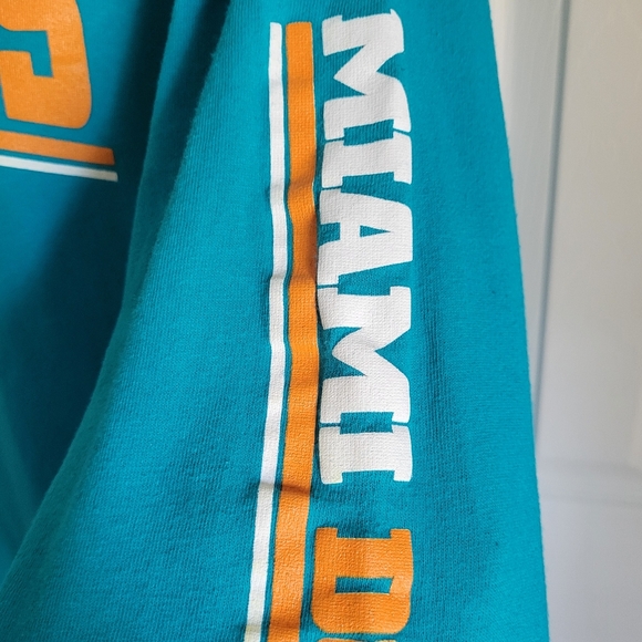 Majestic Miami Dolphins football team teal orange white long sleeve shirt medium - Picture 5 of 16